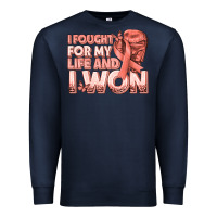 Navy i fought for my life and i won uterine cancer peac Premium Sweatshirt - texasbilliewilder