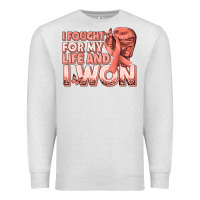 Oatmeal Heather i fought for my life and i won uterine cancer peac Premium Sweatshirt - texasbilliewilder