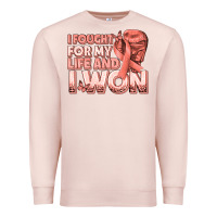 Pale Pink i fought for my life and i won uterine cancer peac Premium Sweatshirt - texasbilliewilder
