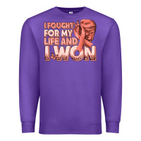 Purple i fought for my life and i won uterine cancer peac Premium Sweatshirt - texasbilliewilder