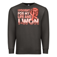Smoke i fought for my life and i won uterine cancer peac Premium Sweatshirt - texasbilliewilder