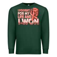 Sports Green i fought for my life and i won uterine cancer peac Premium Sweatshirt - texasbilliewilder