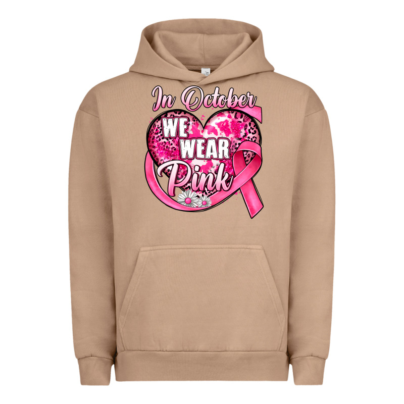 In October We Wear Pink Heart Urban Hoodie by JahusDesignShop | Teevron