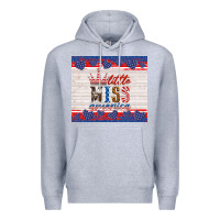 Heather Grey 4th of july little miss America Premium Hoodie - HRA Design Shop