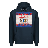 Navy 4th of july little miss America Premium Hoodie - HRA Design Shop