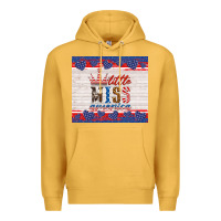 Mustard 4th of july little miss America Premium Hoodie - HRA Design Shop