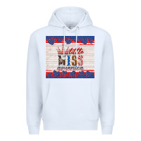 White 4th of july little miss America Premium Hoodie - HRA Design Shop