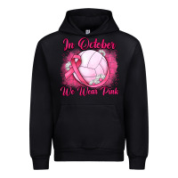 Black in october we wear pink breast cancer valleybal Urban Hoodie - JahusDesignShop
