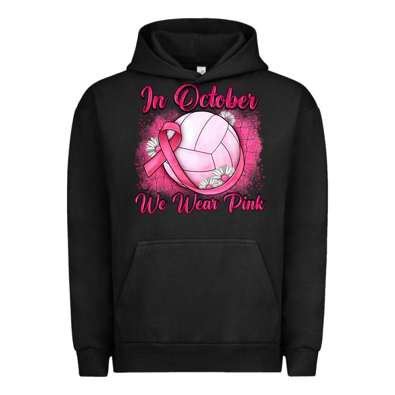 In October We Wear Pink Breast Cancer Valleybal Urban Hoodie by JahusDesignShop | Teevron