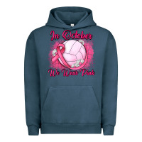 Pigment Midnight Navy in october we wear pink breast cancer valleybal Urban Hoodie - JahusDesignShop
