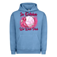 Pigment Pebble Blue in october we wear pink breast cancer valleybal Urban Hoodie - JahusDesignShop