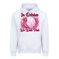 White in october we wear pink breast cancer valleybal Urban Hoodie - JahusDesignShop