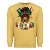 Antique Gold registrar life afro messy bun Premium Sweatshirt - texasbilliewilder