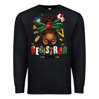Black registrar life afro messy bun Premium Sweatshirt - texasbilliewilder