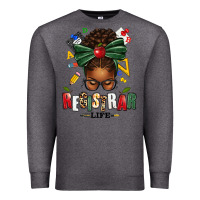 Charcoal Heather registrar life afro messy bun Premium Sweatshirt - texasbilliewilder