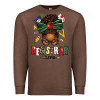 Chestnut registrar life afro messy bun Premium Sweatshirt - texasbilliewilder