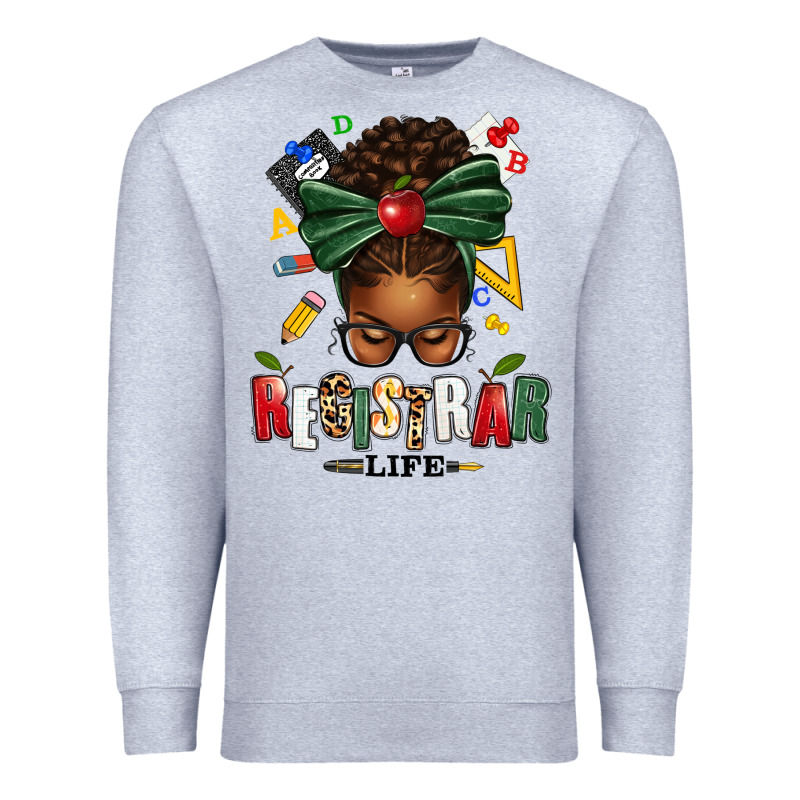 Registrar Life Afro Messy Bun Premium Sweatshirt by texasbilliewilder | Teevron