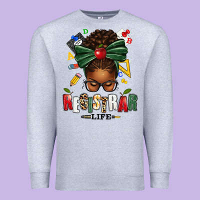 Registrar Life Afro Messy Bun Premium Sweatshirt Designed By Texasbilliewilder