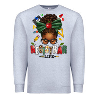 Heather Grey registrar life afro messy bun Premium Sweatshirt - texasbilliewilder