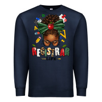 Navy registrar life afro messy bun Premium Sweatshirt - texasbilliewilder