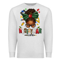 Oatmeal Heather registrar life afro messy bun Premium Sweatshirt - texasbilliewilder