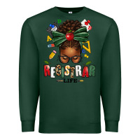 Sports Green registrar life afro messy bun Premium Sweatshirt - texasbilliewilder