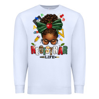 White registrar life afro messy bun Premium Sweatshirt - texasbilliewilder