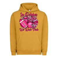 Pigment Peanut Butter in october we wear pink cheer with football breast Urban Hoodie - JahusDesignShop
