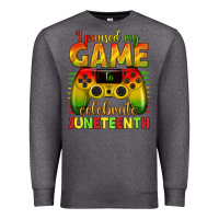 Charcoal Heather I paused my game celebrate Juneteenth Premium Sweatshirt - texasbilliewilder