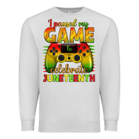 Dove Grey I paused my game celebrate Juneteenth Premium Sweatshirt - texasbilliewilder