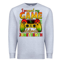 Heather Grey I paused my game celebrate Juneteenth Premium Sweatshirt - texasbilliewilder