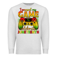 Oatmeal Heather I paused my game celebrate Juneteenth Premium Sweatshirt - texasbilliewilder