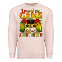 Pale Pink I paused my game celebrate Juneteenth Premium Sweatshirt - texasbilliewilder