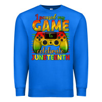 True Royal I paused my game celebrate Juneteenth Premium Sweatshirt - texasbilliewilder