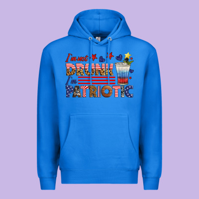 I'm Not Drunk I'm Patriotic Premium Hoodie Designed By Hra Design Shop