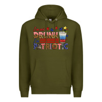 Army Green i'm not drunk i'm patriotic Premium Hoodie - HRA Design Shop