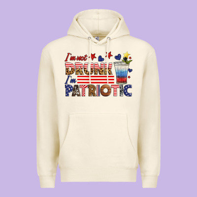 I'm Not Drunk I'm Patriotic Premium Hoodie Designed By Hra Design Shop