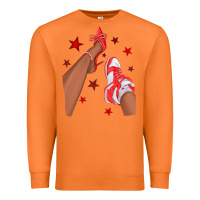 Carrot Bright Red Afro Girl Sneakers and Heels Premium Sweatshirt - texasbilliewilder