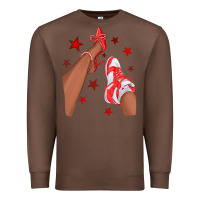 Chestnut Bright Red Afro Girl Sneakers and Heels Premium Sweatshirt - texasbilliewilder