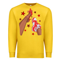 Lemon Bright Red Afro Girl Sneakers and Heels Premium Sweatshirt - texasbilliewilder