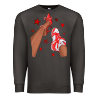 Smoke Bright Red Afro Girl Sneakers and Heels Premium Sweatshirt - texasbilliewilder