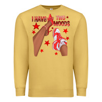 Bright Red I Have Two Moods Afro Girl Sneakers Premium Sweatshirt | Teevron