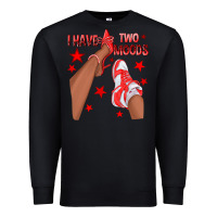 Black Bright Red I Have Two Moods Afro Girl Sneakers Premium Sweatshirt - texasbilliewilder