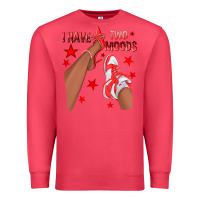 Cardinal Bright Red I Have Two Moods Afro Girl Sneakers Premium Sweatshirt - texasbilliewilder