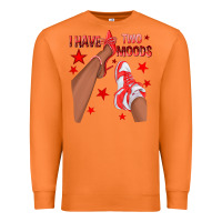 Carrot Bright Red I Have Two Moods Afro Girl Sneakers Premium Sweatshirt - texasbilliewilder
