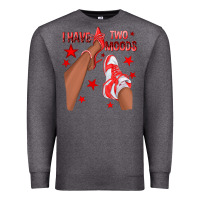 Charcoal Heather Bright Red I Have Two Moods Afro Girl Sneakers Premium Sweatshirt - texasbilliewilder
