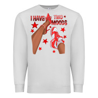 Dove Grey Bright Red I Have Two Moods Afro Girl Sneakers Premium Sweatshirt - texasbilliewilder
