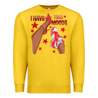 Lemon Bright Red I Have Two Moods Afro Girl Sneakers Premium Sweatshirt - texasbilliewilder