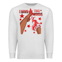 Oatmeal Heather Bright Red I Have Two Moods Afro Girl Sneakers Premium Sweatshirt - texasbilliewilder