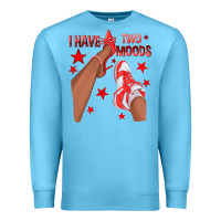 Ocean Blue Bright Red I Have Two Moods Afro Girl Sneakers Premium Sweatshirt - texasbilliewilder
